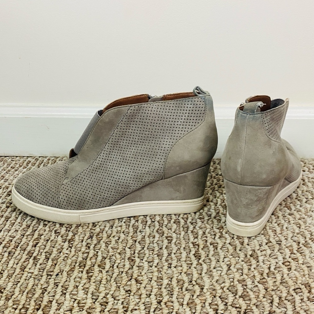 Women’s Grey Wedge Sneaker Booties - Casual Slip-On